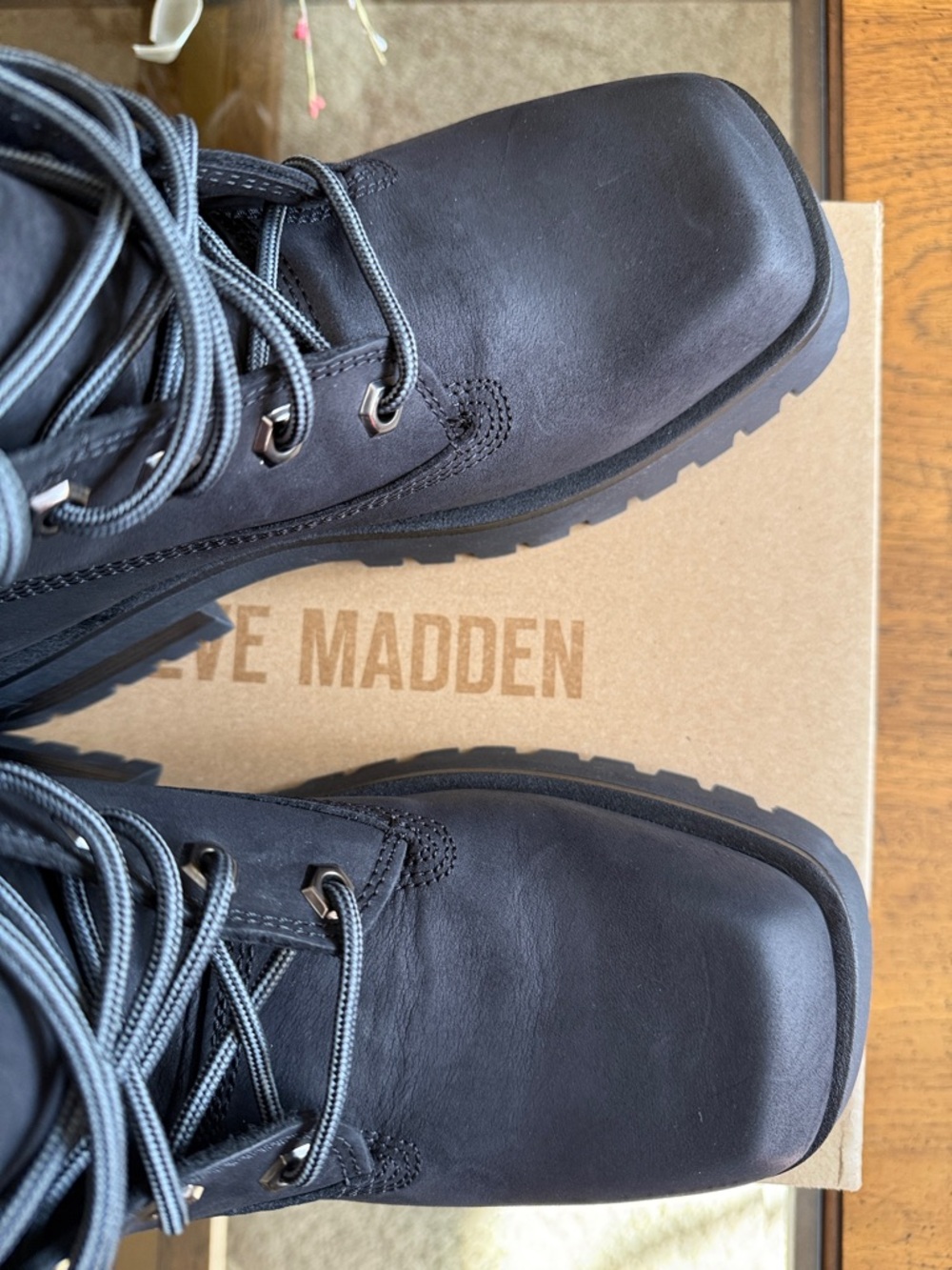 Steve Madden STOMPER Women’s Black Leather Platform Urban Boot Size EUR41 - Picture 5 of 17